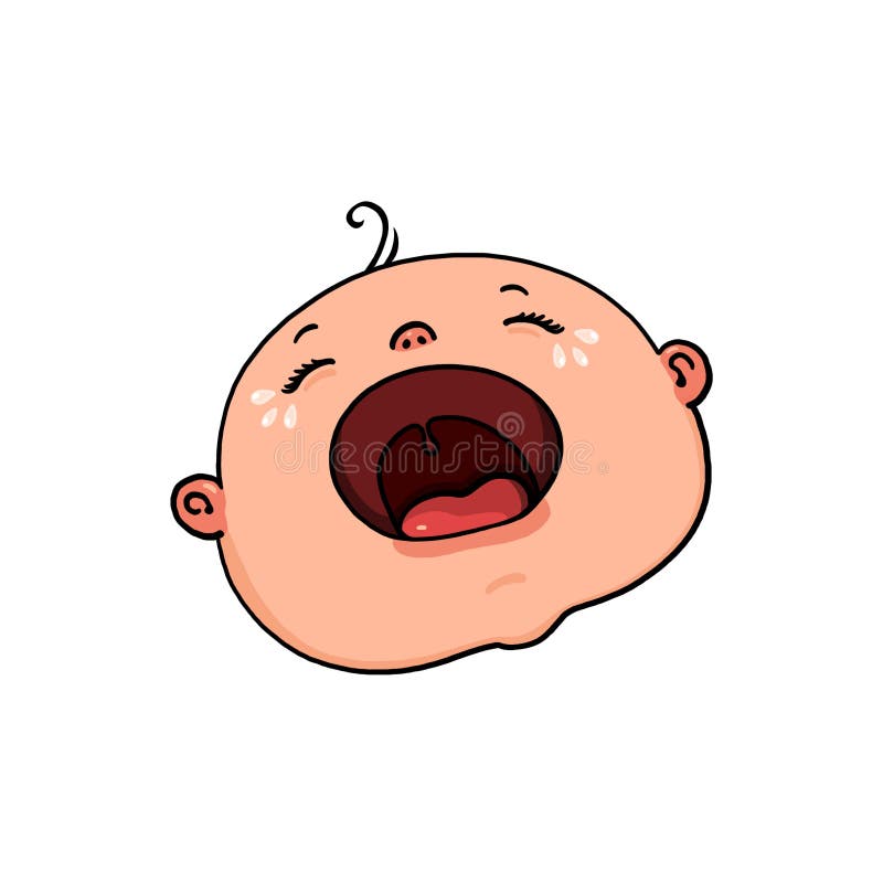 Crying Baby Head Cartoon on White Background Stock Illustration - Illustration of care, background: 176814088 Crying Baby Head Cartoon on White Background Stock Illustration - Illustration of care, background: 176814088