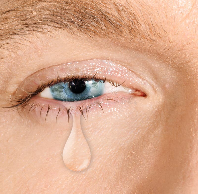 Closeup Of Young Crying Man Eyes With A Tears Stock Photo - Download Image  Now - Teardrop, Crying, Men - iStock