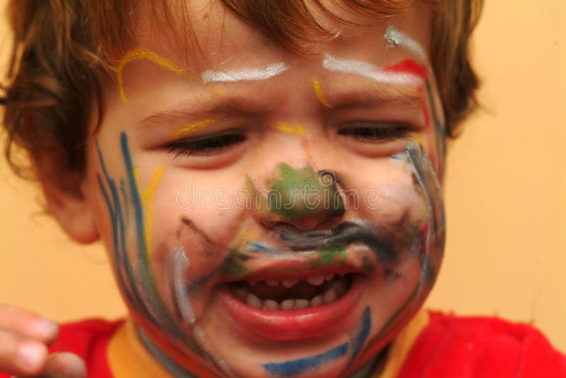 Boy with painted face stock image. Image of ceremonial 2151635