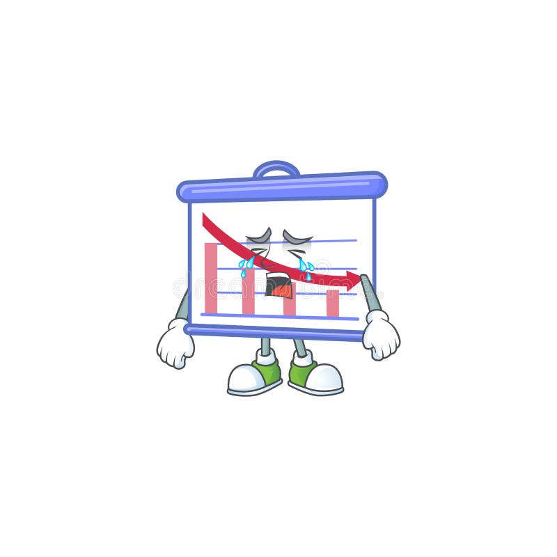 Crying down graphic board for decrease report vector illustration. Decrease vector illustration vectors
