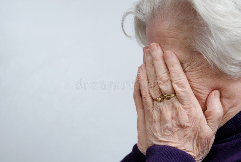A Crying Elderly Woman Stock Image Image Of Fear Despair 23277255