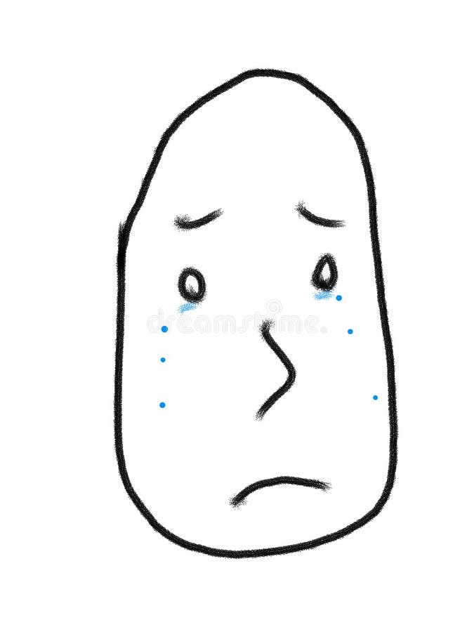 Crying Face Drawing