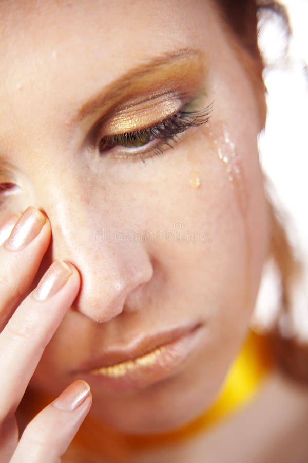Crying girl stock image