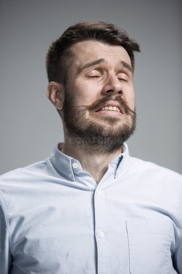 The Crying Man with Tears on Face Closeup Stock Photo - Image of face ...