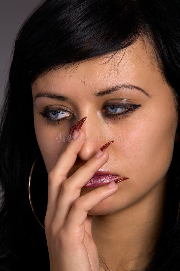 Crying model stock photo