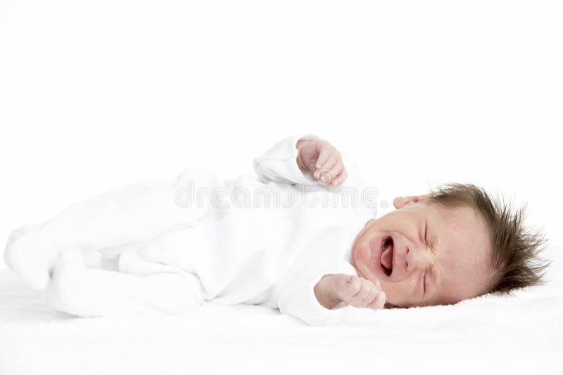 Crying Newborn Baby royalty free stock photography