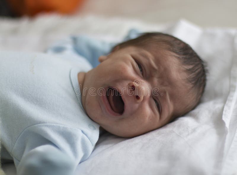Crying newborn boy royalty free stock photos Crying newborn boy royalty free stock photos
