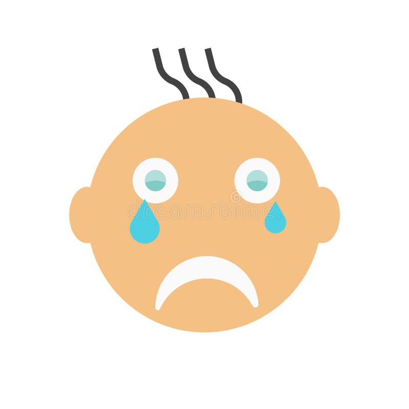 Crying smile icon vector sign and symbol isolated on white background, Crying smile logo concept royalty free illustration