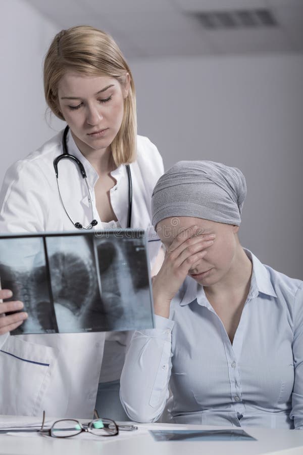 Image of crying women having brain tumor. Image of crying women having brain tumor