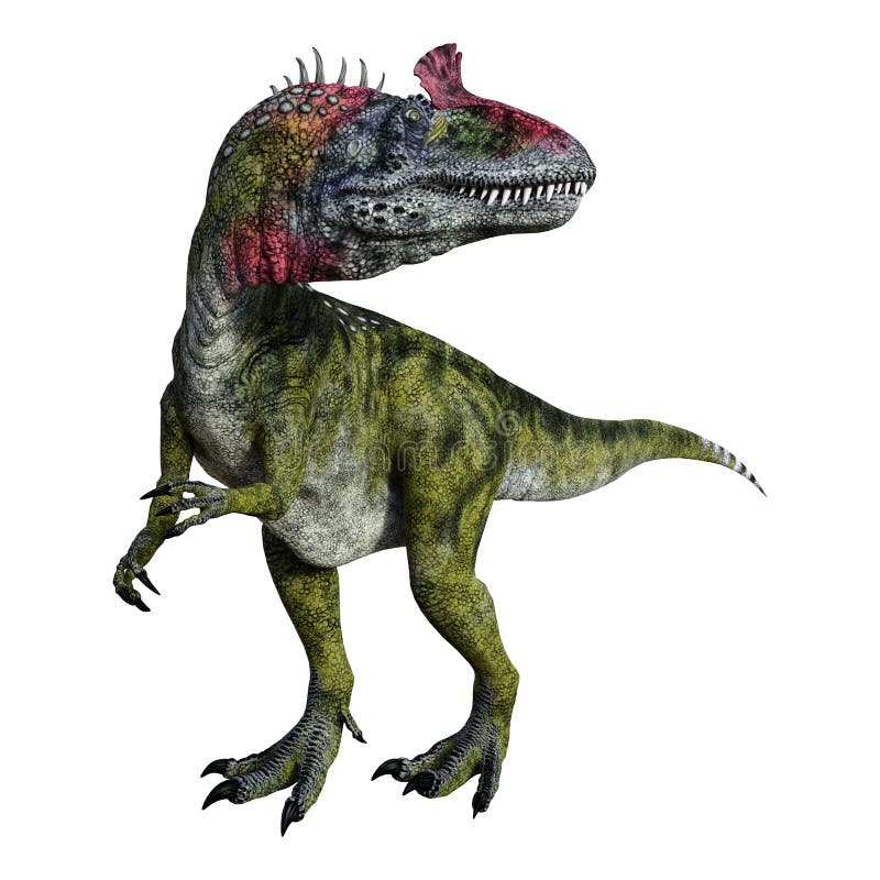 Cryolophosaurus do dinossauro da rendição 3D no branco ilustração do vetor Cryolophosaurus do dinossauro da rendição 3D no branco ilustração do vetor