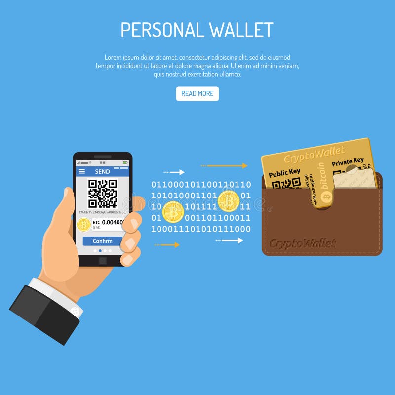 Concept de technologie bitcoin de cryptomonnaie illustration de vecteur