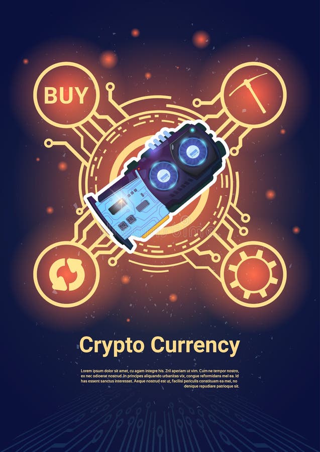 Crypto Currency Bitcoin Microchip Banner With Copy Space Digital Web Money Concept vector illustration