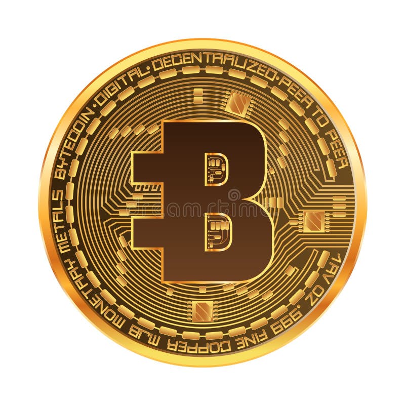 Crypto Currency Bytecoin Golden Symbol Stock Vector - Illustration of