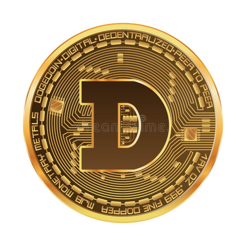 Crypto Currency Dogecoin Golden Symbol Stock Vector - Illustration of ...