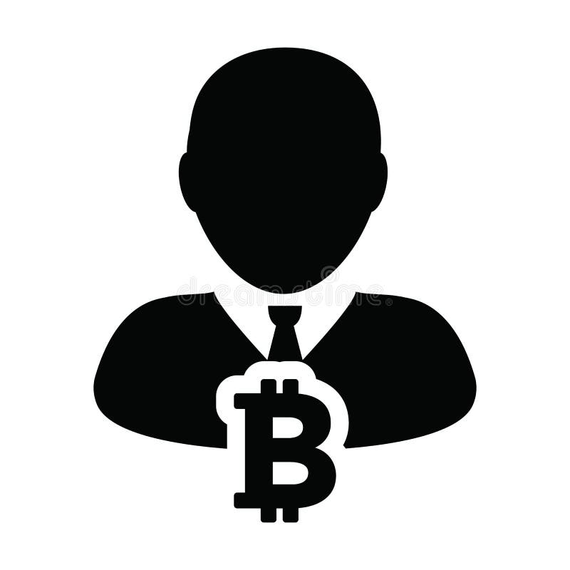 Person Icon Vector Bitcoin Blockchain Cryptocurrency With Male User Profile  Avatar For Digital Wallet In A Glyph Pictogram Illustration Royalty Free  SVG Cliparts Vectors And Stock Illustration Image 164154959