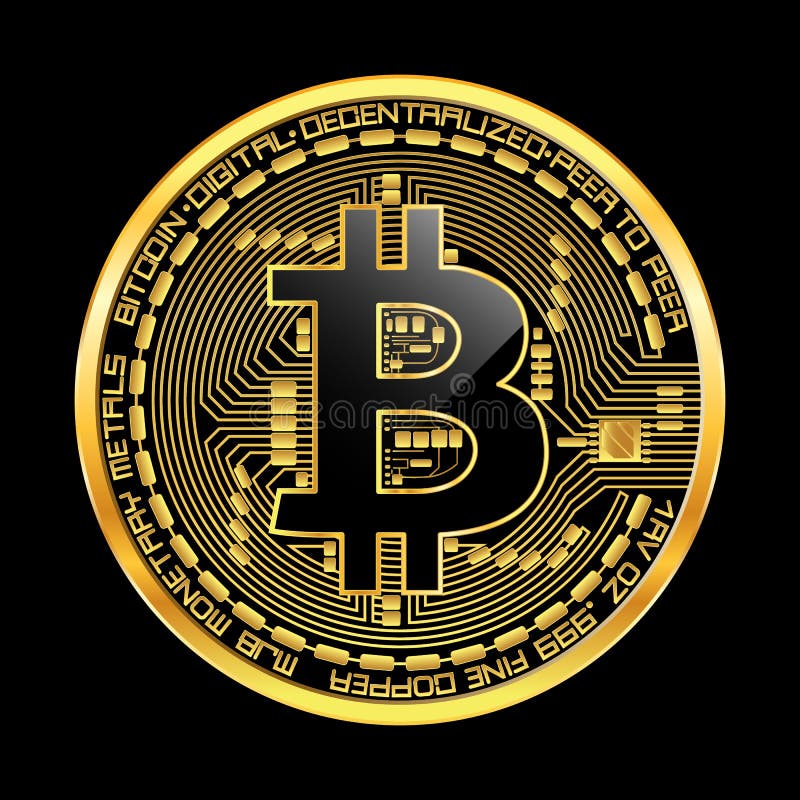 Crypto waluty bitcoin złoty symbol royalty ilustracja