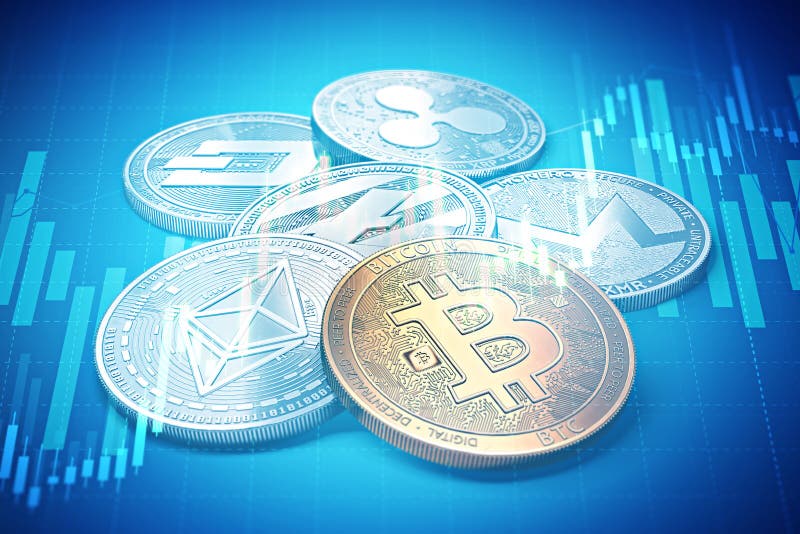 Cryptocurrencies与爬上的图的成功图表 Cryptocurrencies成长概念 向量例证 Cryptocurrencies与爬上的图的成功图表 Cryptocurrencies成长概念 向量例证