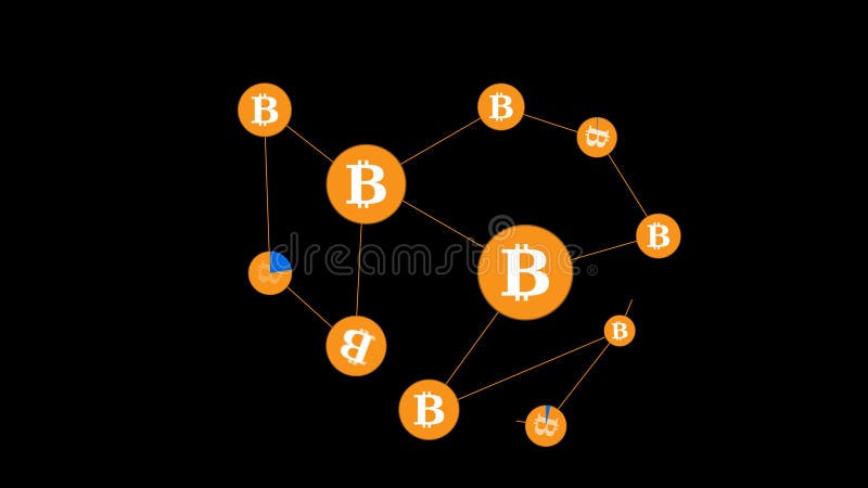 Cryptocurrency Bitcoin Blockchain decken in Alpha Channel auf stock abbildung