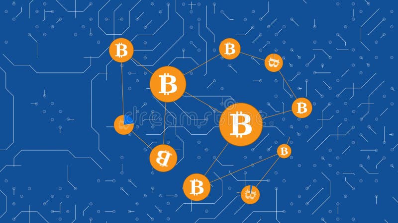 Cryptocurrency Bitcoin Blockchain decken auf lizenzfreie abbildung