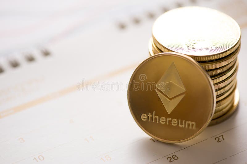 Cryptocurrency golden Bitcoin,Litecoin ,Ethereum coin on calendar, digital currency concept. Cryptocurrency golden Bitcoin,Litecoin ,Ethereum coin on calendar, digital currency concept.