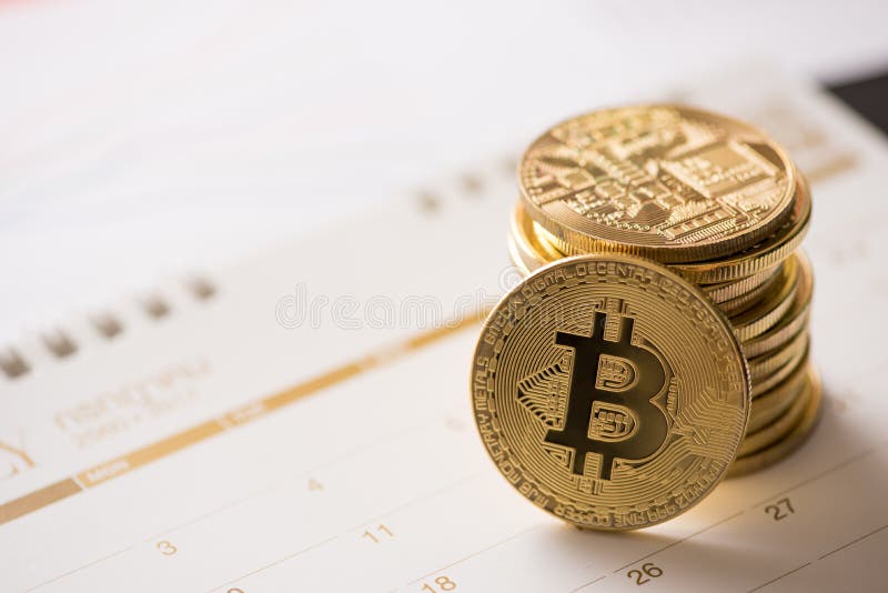 Cryptocurrency golden Bitcoin,Litecoin ,Ethereum coin on calendar, digital currency concept. Cryptocurrency golden Bitcoin,Litecoin ,Ethereum coin on calendar, digital currency concept.