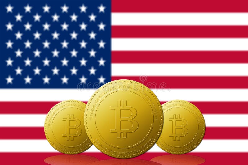 Cryptocurrency 3 Bitcoin с флагом США на предпосылке Иллюстрация штока -  иллюстрации насчитывающей компенсация, минирование: 113606353