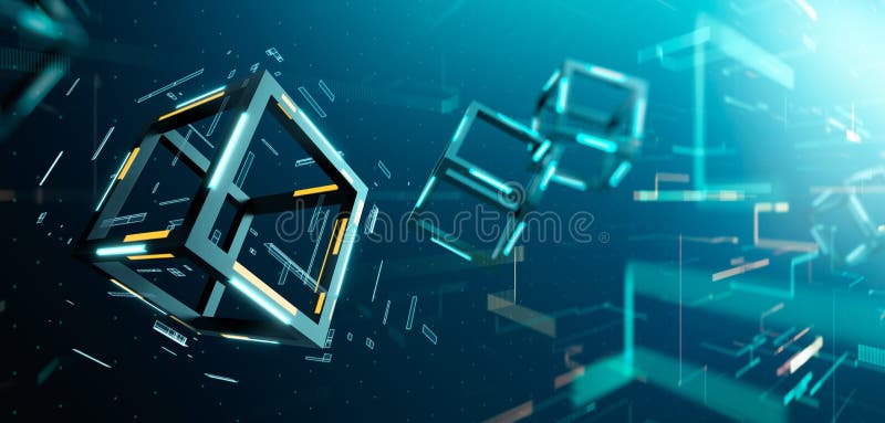 Cryptocurrency, Blockchain technologia ilustracji