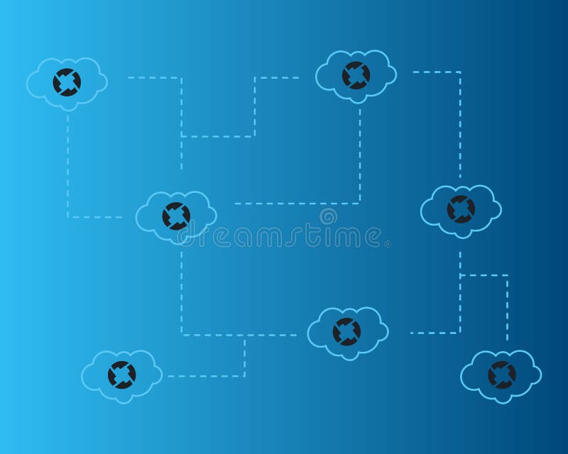 Cryptocurrency 0X with cloud style background royalty free illustration