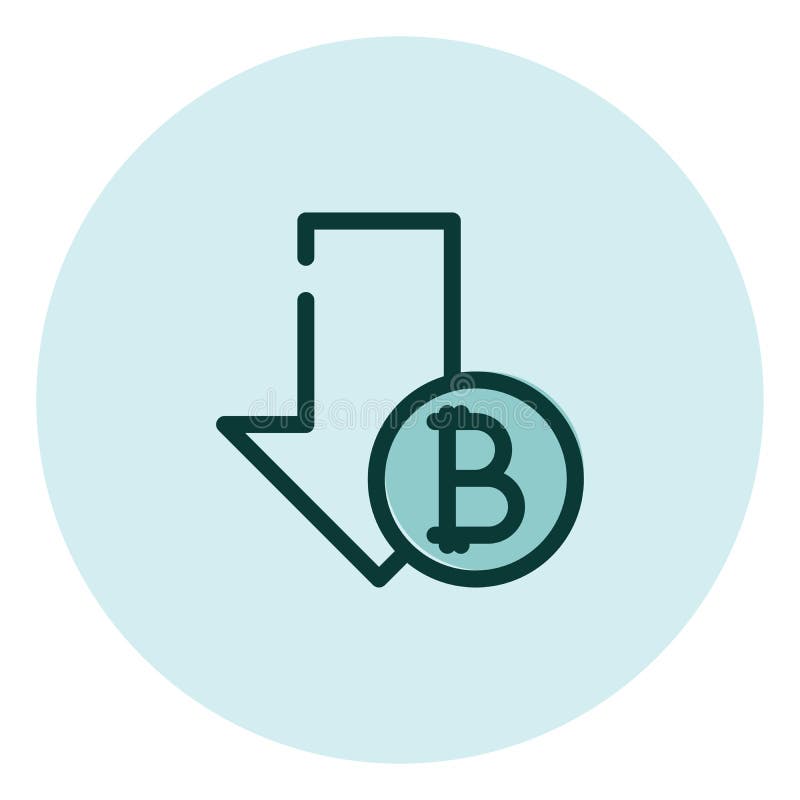 Cryptocurrency decrease, illustration, vector on a white background. Coin decrease vectors