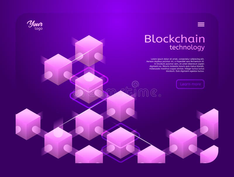 Ilustração vetorial isométrica de criptomoeda e blockchain ilustração royalty free