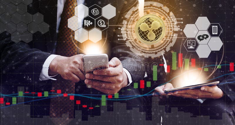 Cryptocurrency i blockchain handel i inwestowa? poj? cie zdjęcie royalty free