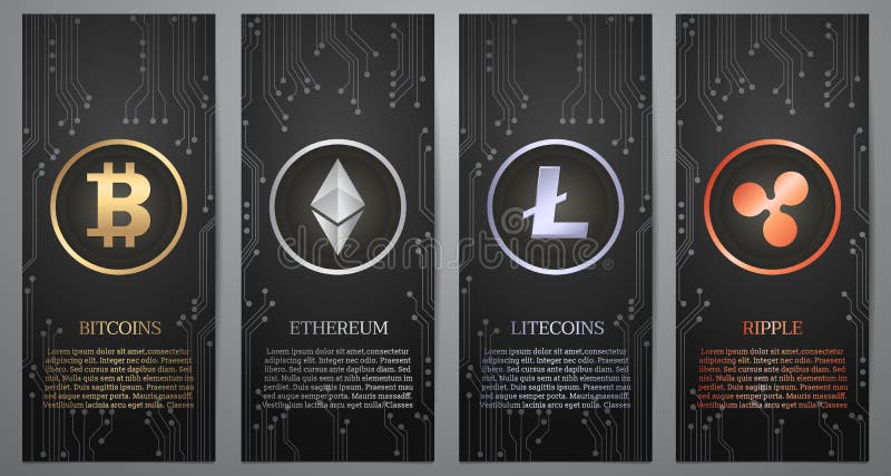 Cryptocurrency, insegna nera illustrazione di stock Cryptocurrency, insegna nera illustrazione di stock