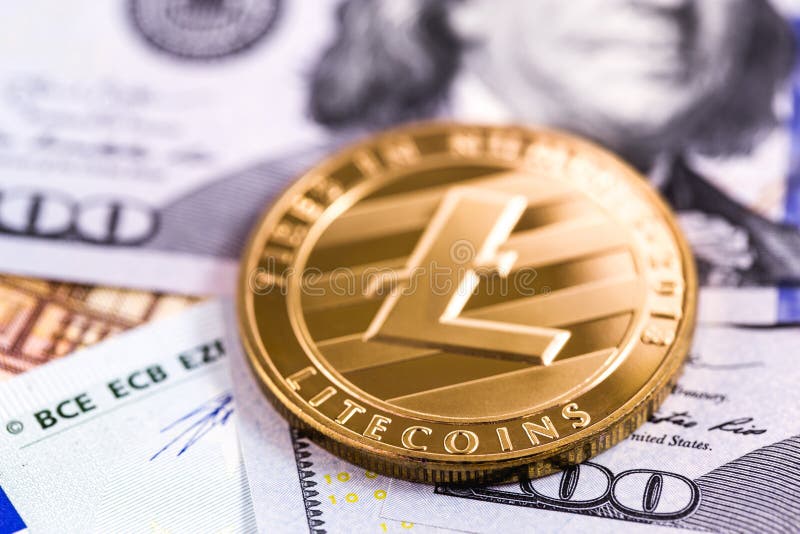 Cryptocurrency Litecoin i pieni? dze fotografia stock