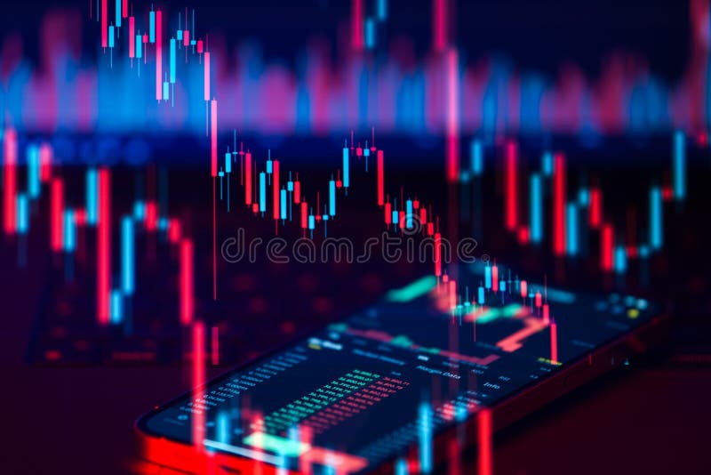 Cryptocurrency market is going down, is time to sell, red candles.