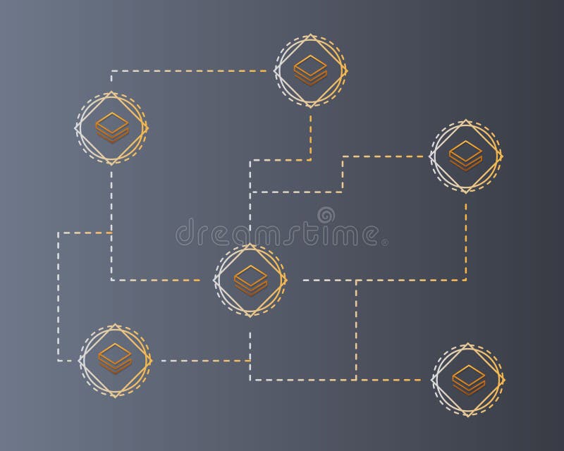 Cryptocurrency stratis blockchain on gray background stock illustration