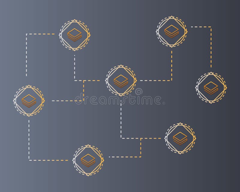 Cryptocurrency stratis blockchain on gray background stock illustration