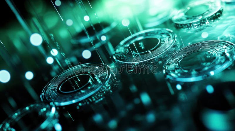 Cryptocurrency tokens like bitcoin ethereum ripple highlighted ilustração do vetor