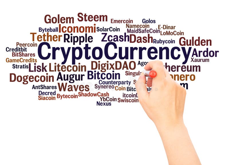 CryptoCurrencyword写概念的云彩手 免版税库存照片 CryptoCurrencyword写概念的云彩手 免版税库存照片