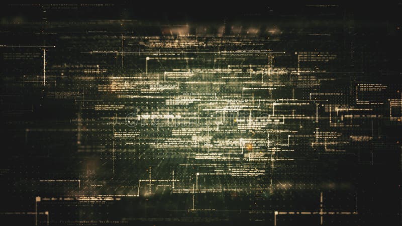 Cryptographic Matrix Blockchain Data Simulation royalty free stock image