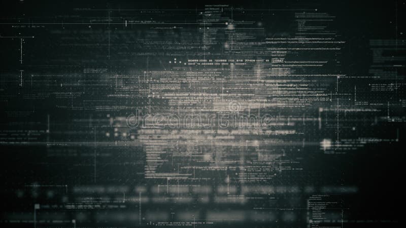 Cryptographic Matrix Blockchain Data Simulation royalty free stock images