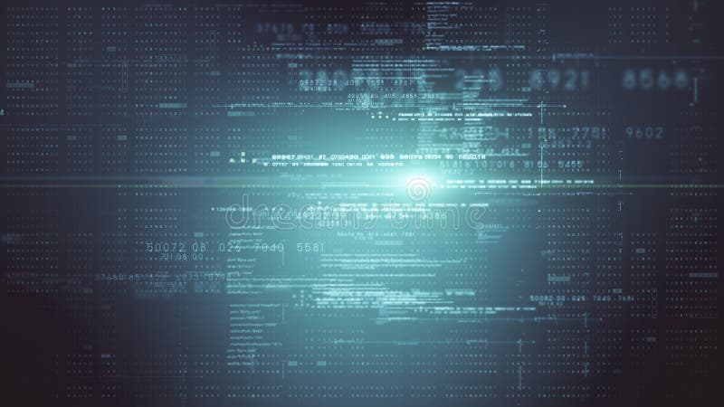 Cryptographic Matrix Blockchain Data Simulation stock image