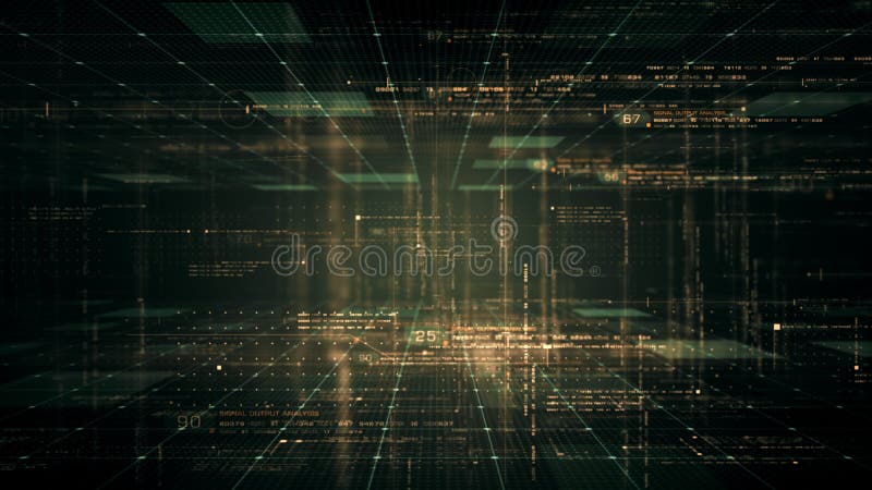 Cryptographic Matrix Blockchain Data Simulation stock image