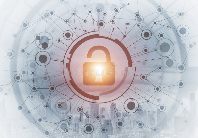 Cryptography and encryption algorithm concept stock image