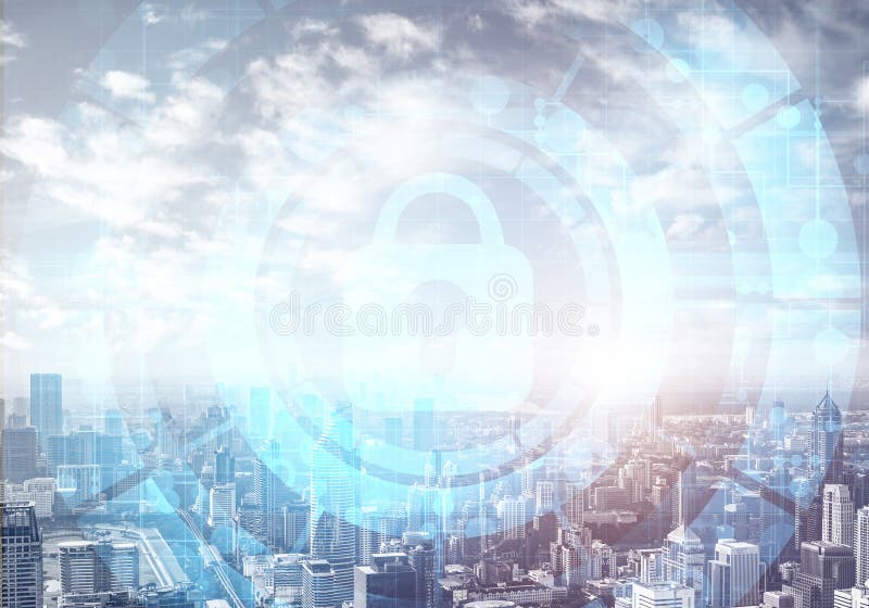 Cryptography and encryption algorithm concept stock photo