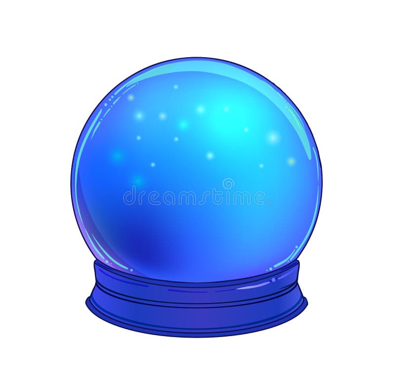 Crystal Ball com com a lua do arco-íris e as estrelas coloridas ilustração stock Crystal Ball com com a lua do arco-íris e as estrelas coloridas ilustração stock