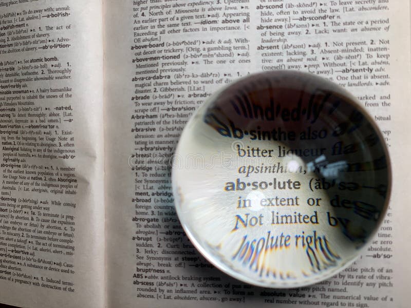 Crystal Ball on the Dictionary Editorial Photography Image of single
