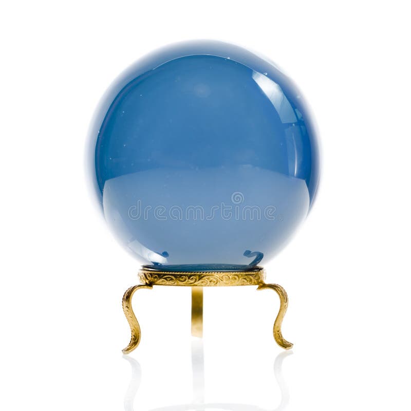 Crystal Ball van de fortuinteller dat op wit wordt geïsoleerd stock foto's Crystal Ball van de fortuinteller dat op wit wordt geïsoleerd stock foto's