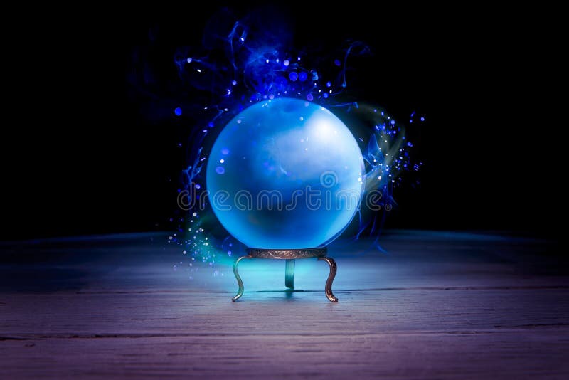 Magic crystal ball on a table. Magic crystal ball on a table