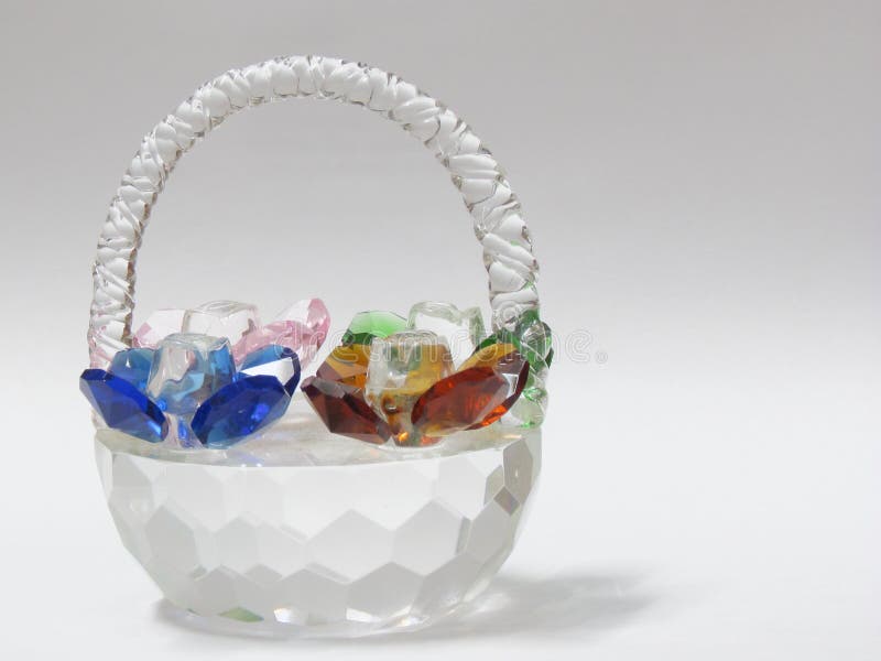 Glass Precious Stones Basket Stock Photo Image of rare, decor 27120618