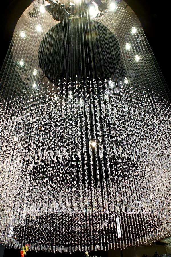 Crystal chandelier stock photo